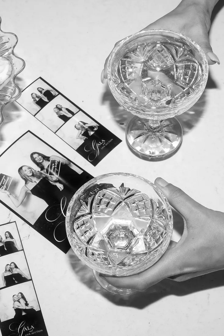 Vintage wood photo booth setup