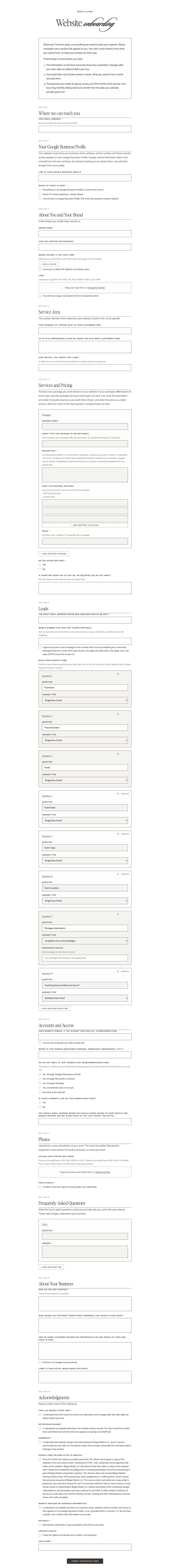 Onboarding form preview